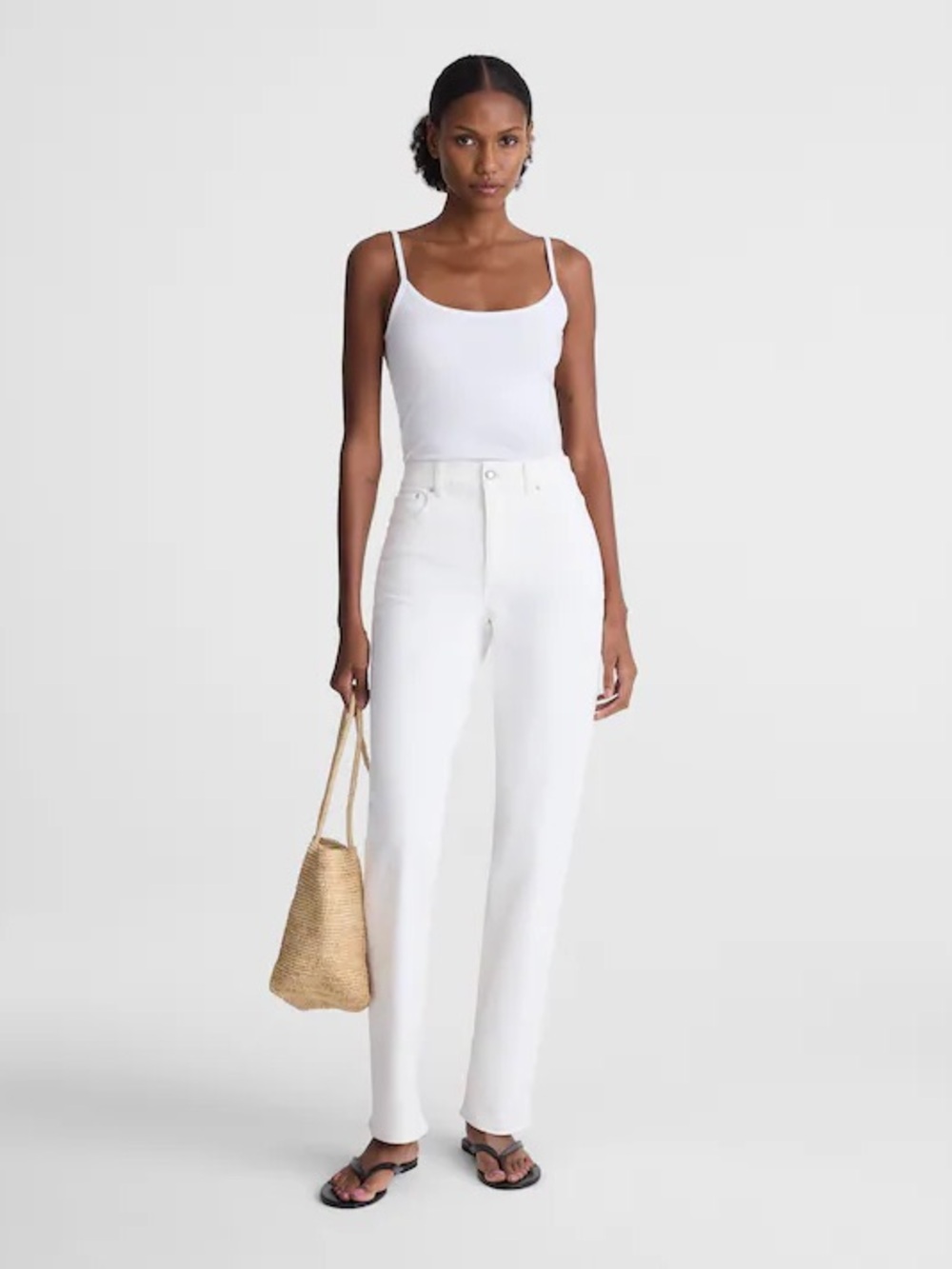 Madewell The Longline Straight Jean Tile White Comfort Stretch Size 30 NWT